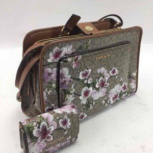 Calvin Klein handbag satchel purse with flowers new with tags
